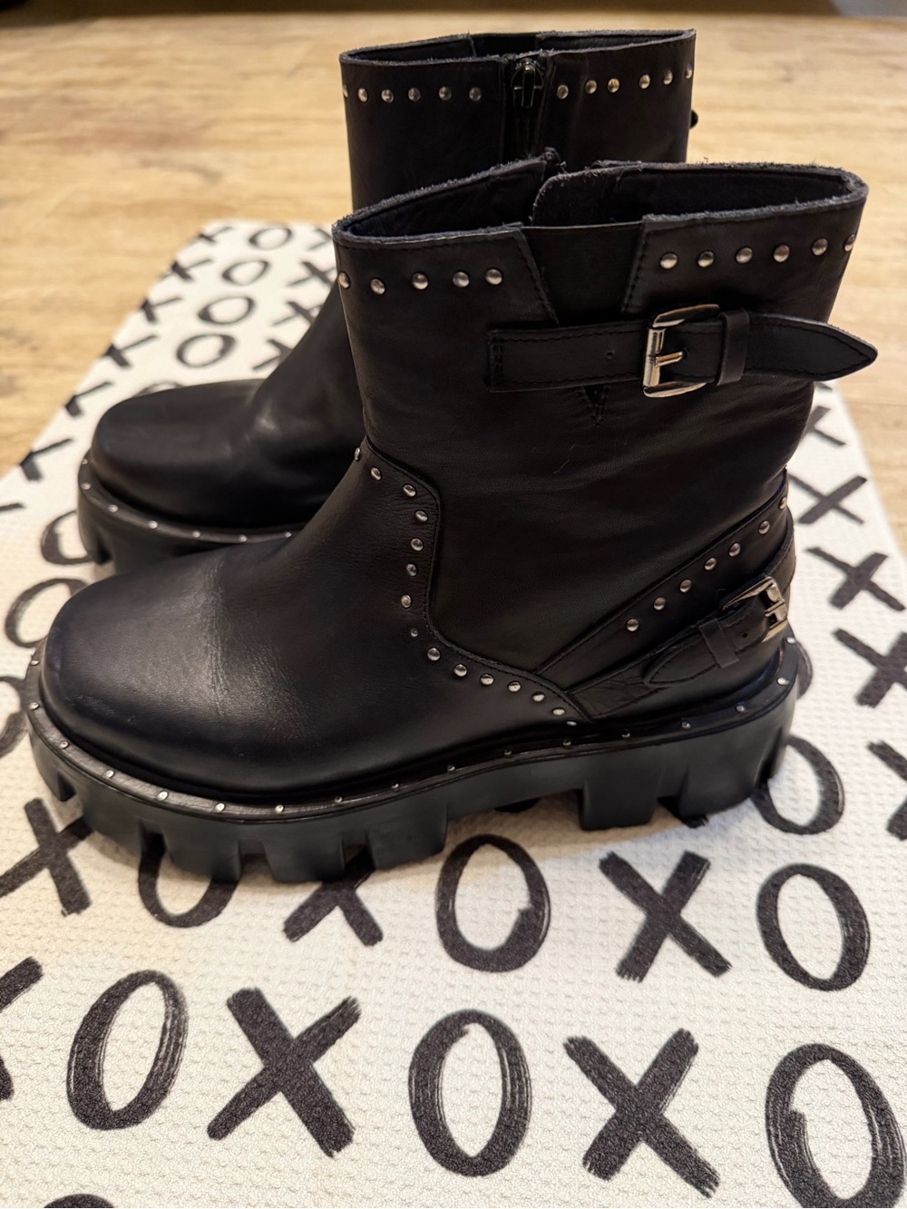 Free People Black Studded Ludwig Combat Boots - Picture 9 of 11